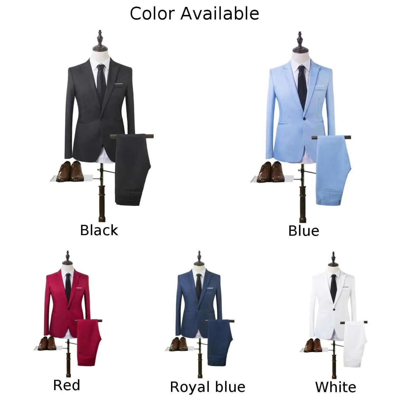 Slim Fit Men's Formal Blazer and Trousers Suit Set
