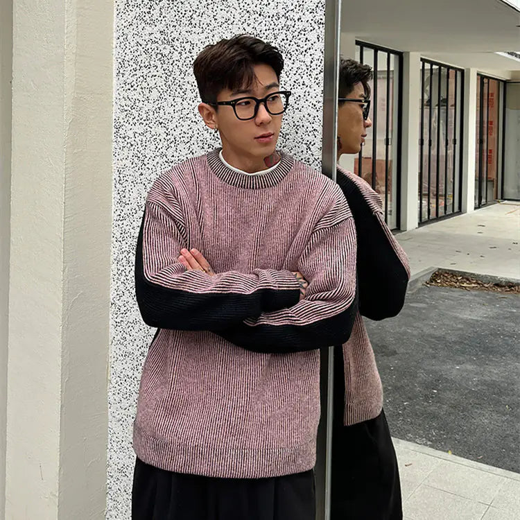 Men's Casual Round Neck Pullover Sweater