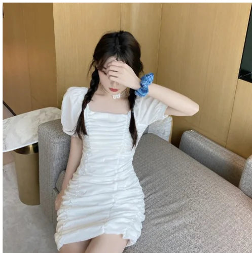 Summer Korean Style Slim Fit Pleated Dress 2020