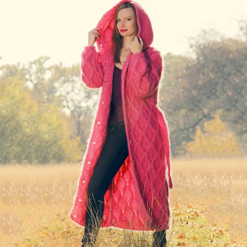2020 Women's Oversized Knit Cardigan with Hood