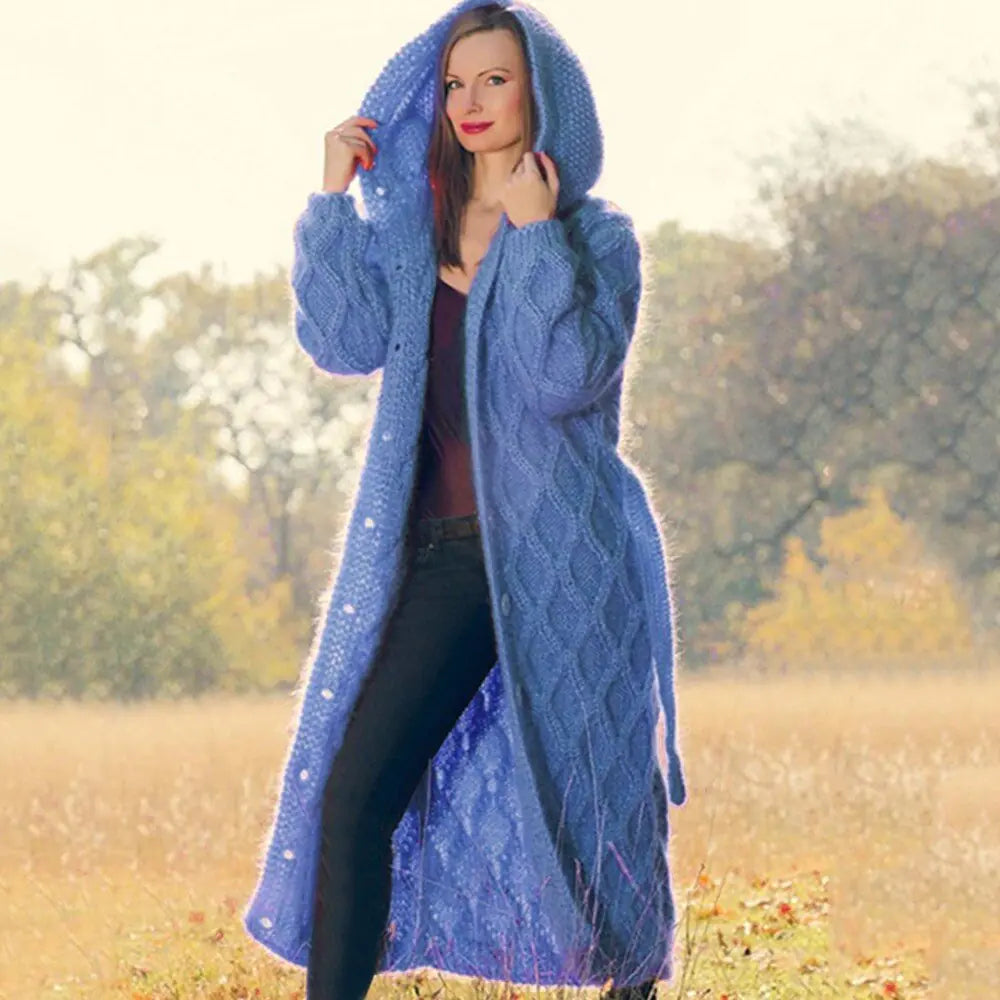 2020 Women's Oversized Knit Cardigan with Hood