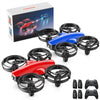TOMZON A24 Mini Drone for Kids with Battle Mode Kids Drone with Throw to Go High Speeds Rotation Self Spin & 3D Flip RC Quadcopter with Altitude Hold Headless Mode 4 Batteries Red & Blue 2 Pack