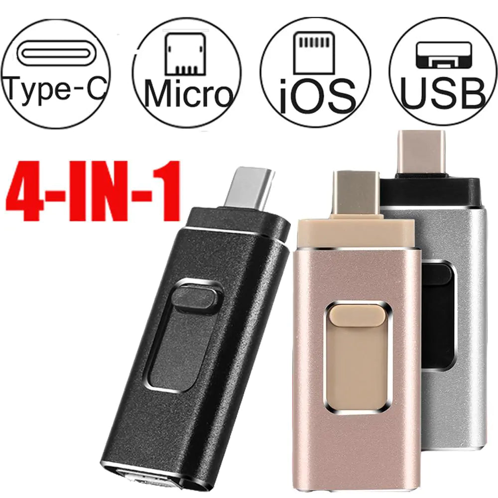 4-in-1 USB 3.0 Flash Drive for iPhone/Android (256GB)