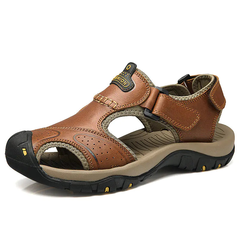 Men's Summer Casual Leather Sandals Size 48
