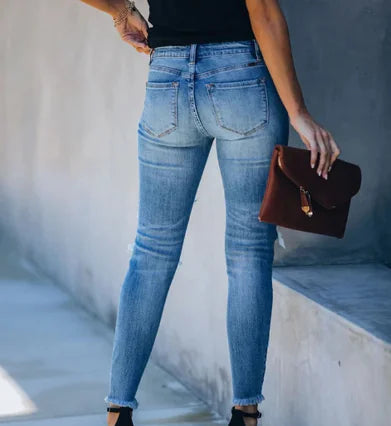 High Rise Distressed Super Skinny Jeans for Women