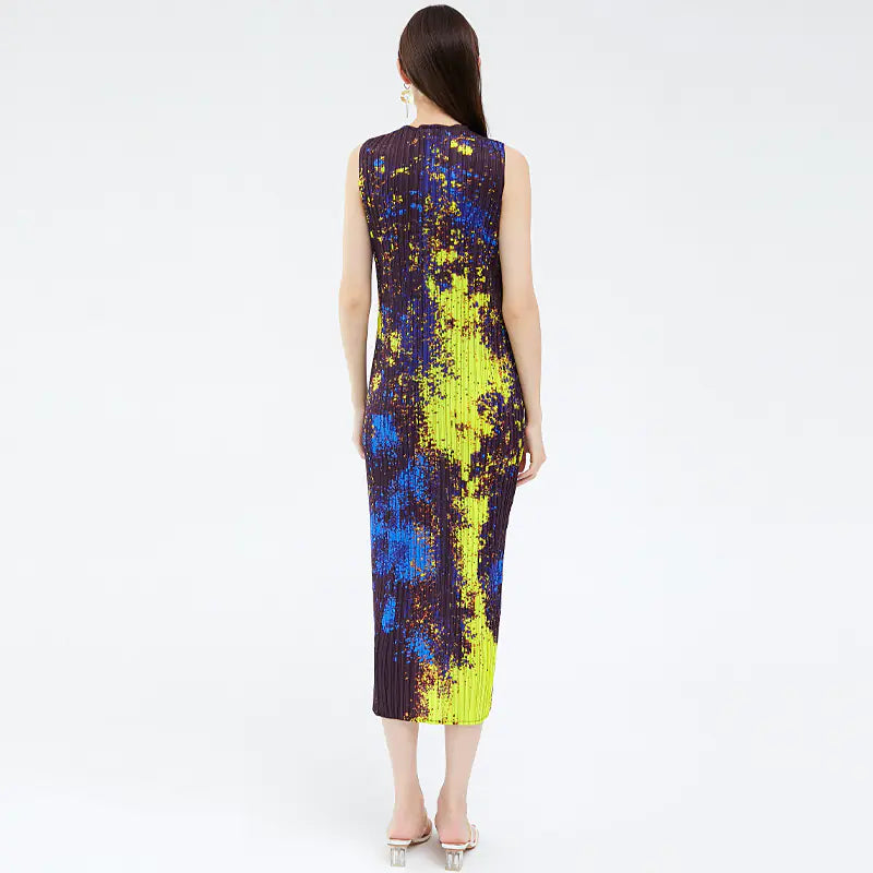 2024 Summer Slim Fit Starry Print Sleeveless Dress