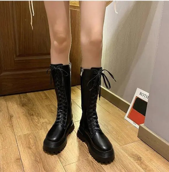 Breathable Lace-up Mid-tube Martin Boots