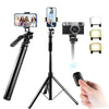 80" Phone Tripod Selfie Stick Tripod with Remote Extendable All-in-1 Travel Light Phone Tripod Stand Portable Camera Tripod Compatible with iPhone Android Camera GoPro