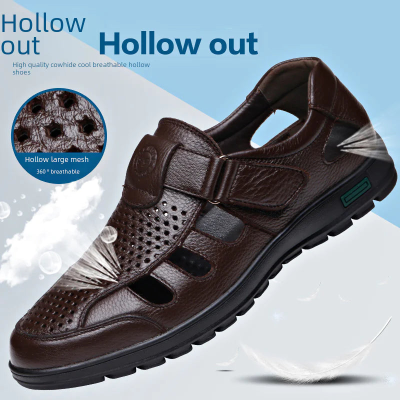 Men's Summer Genuine Leather Breathable Sandals