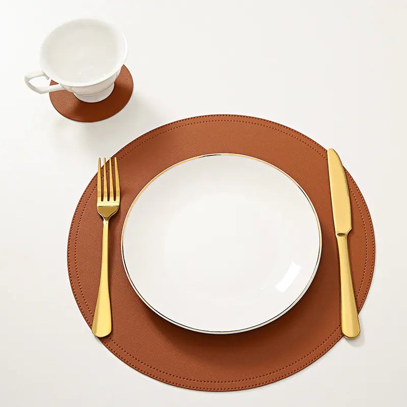 Waterproof Leather Placemat for Dining Table Use