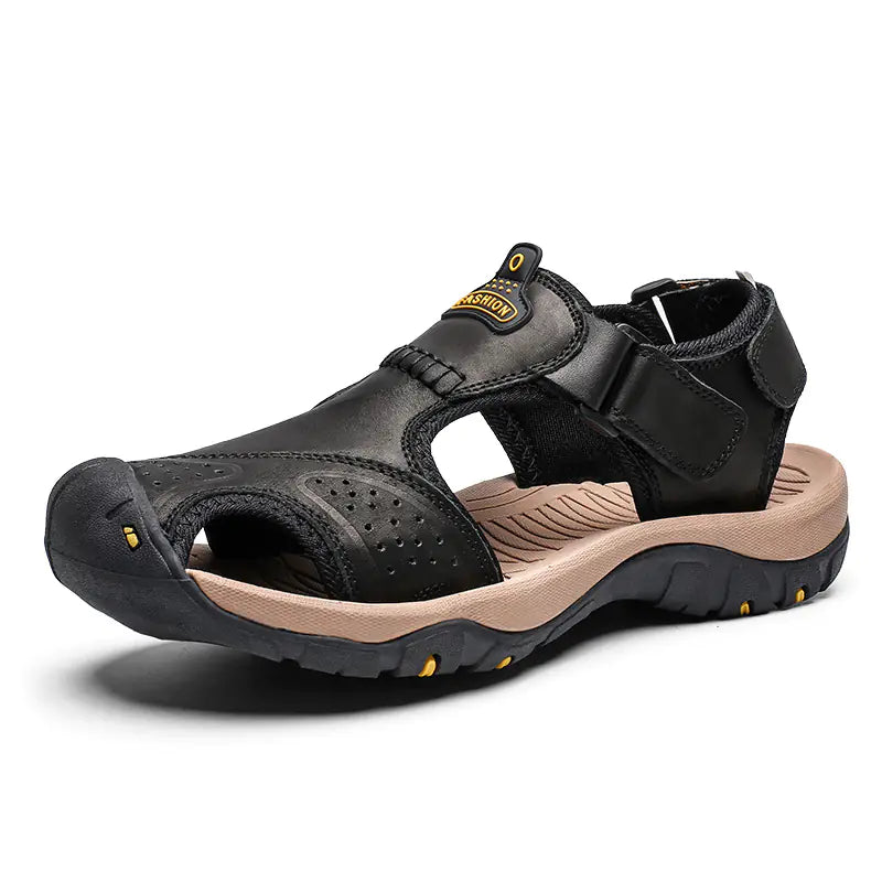Men's Summer Casual Leather Sandals Size 48