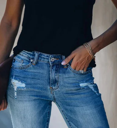High Rise Distressed Super Skinny Jeans for Women