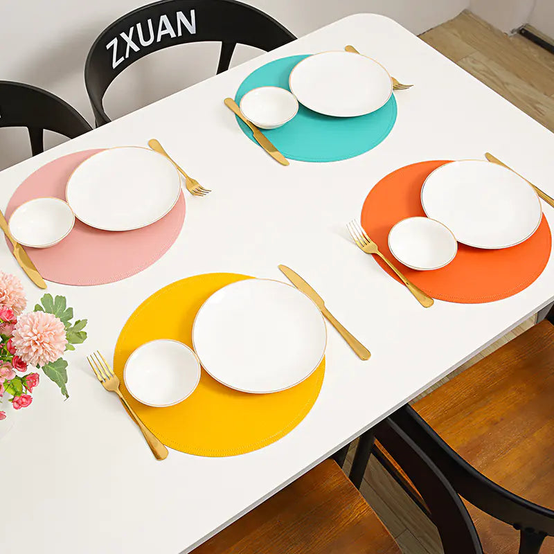 Waterproof Leather Placemat for Dining Table Use