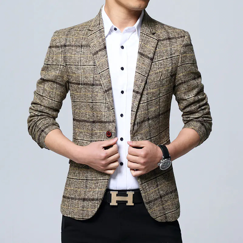 Men's Slim Fit Casual Blazer for Youth Fashion Wear