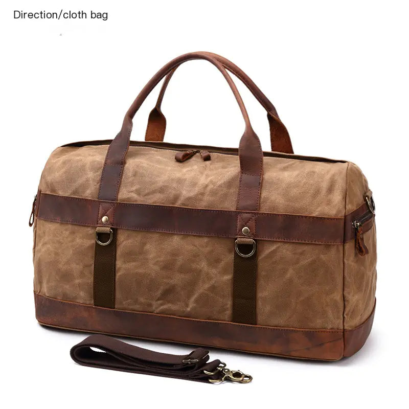 Vintage Waxed Canvas Travel Bag for Camping and Storage