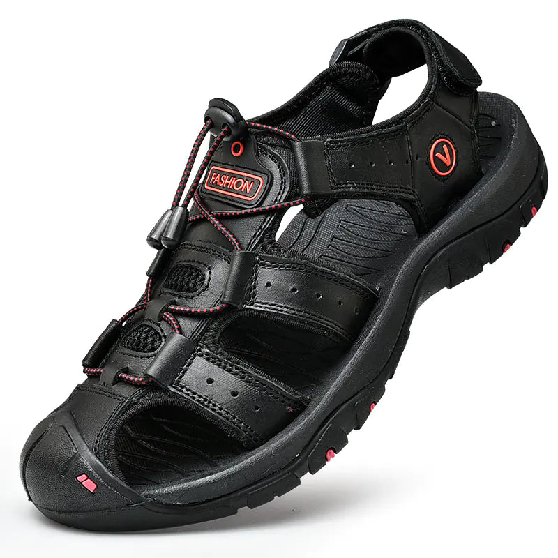 Men's Summer Casual Leather Sandals Size 48
