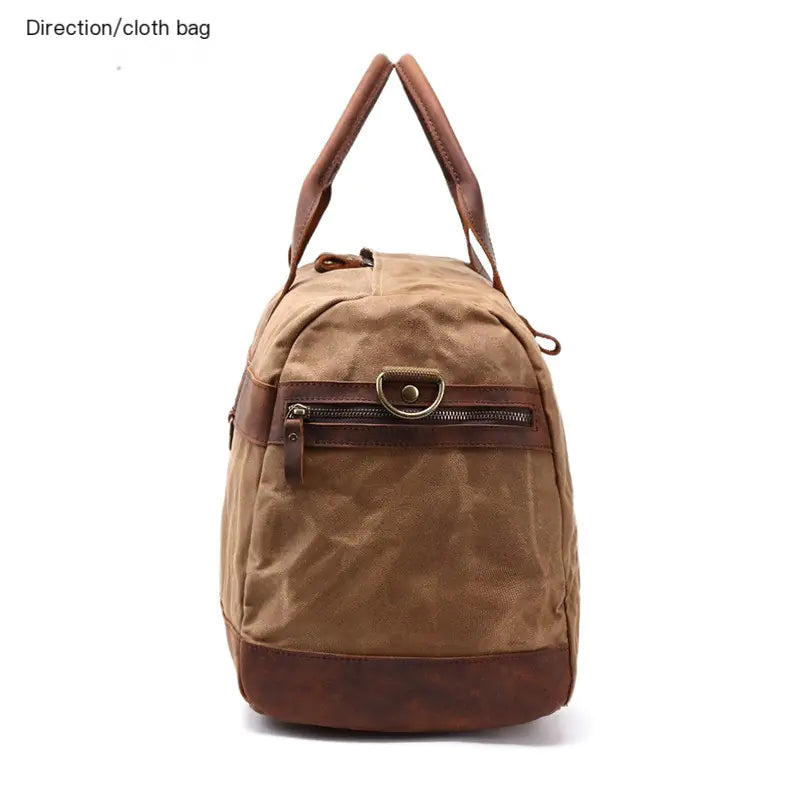 Vintage Waxed Canvas Travel Bag for Camping and Storage