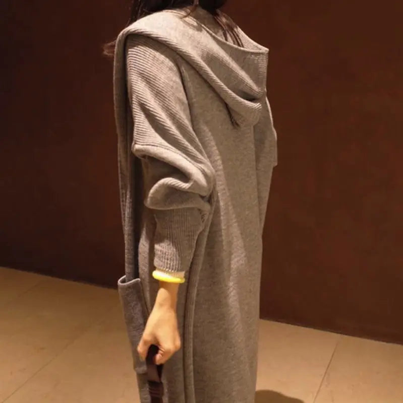 Long Cardigan Sweater for Women with Hood