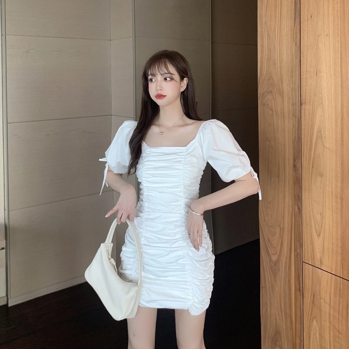 Summer Korean Style Slim Fit Pleated Dress 2020