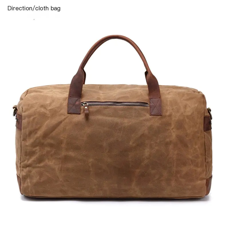 Vintage Waxed Canvas Travel Bag for Camping and Storage