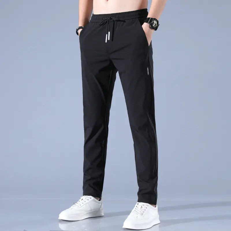 Men's Summer Ice Silk Stretch Casual Straight-Leg Pants
