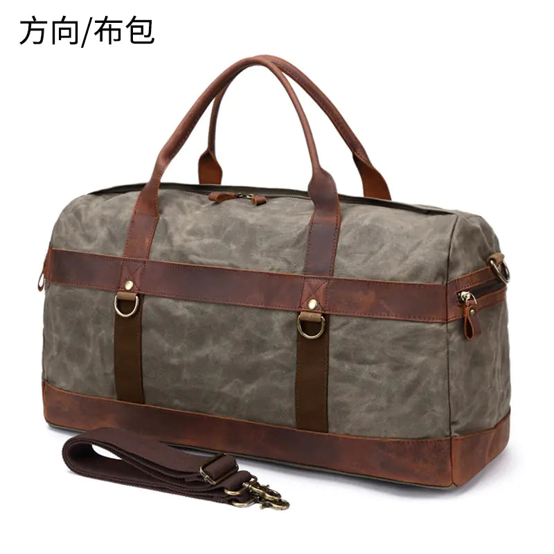 Vintage Waxed Canvas Travel Bag for Camping and Storage