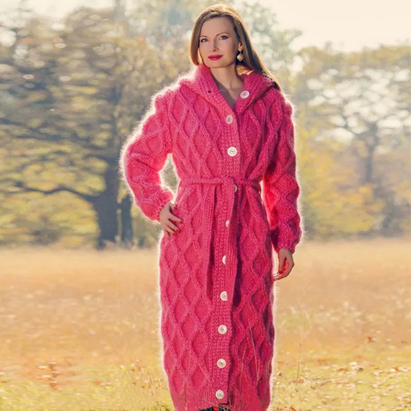 2020 Women's Oversized Knit Cardigan with Hood