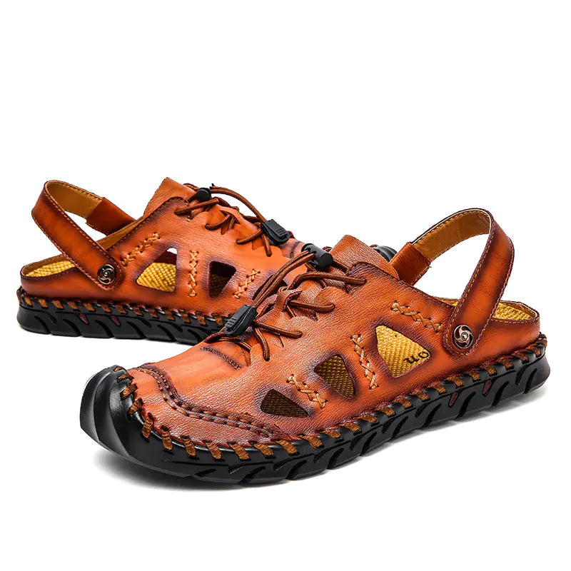 Men's Genuine Leather Casual Beach Sandals