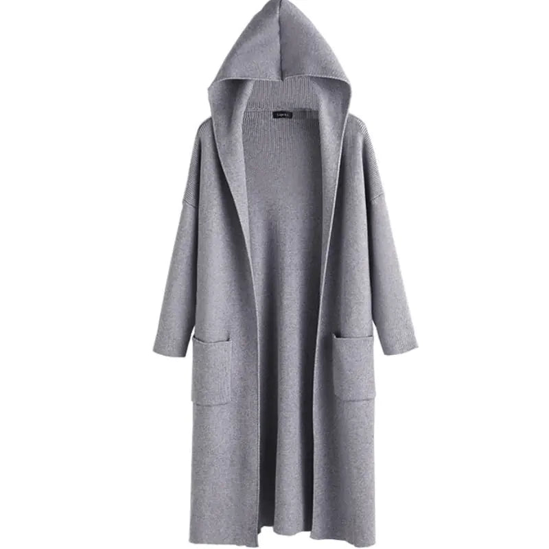 Long Cardigan Sweater for Women with Hood