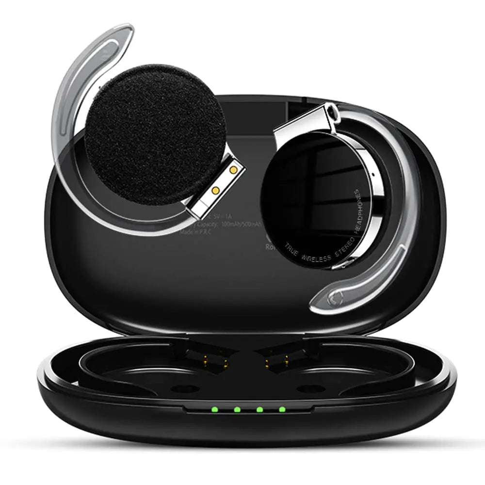 Luisport Open Ear Headphones Open Ear Earbuds Over The Ear Headphones Wireless Blutooth Headphones Clip On Headphones Earbuds Running Headphones Workout Headphones (F2-Black)