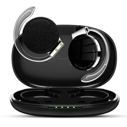 Luisport Open Ear Headphones Open Ear Earbuds Over The Ear Headphones Wireless Blutooth Headphones Clip On Headphones Earbuds Running Headphones Workout Headphones (F2-Black)