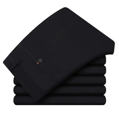 Men's Casual Stretch Cotton Suit Pants for Summer