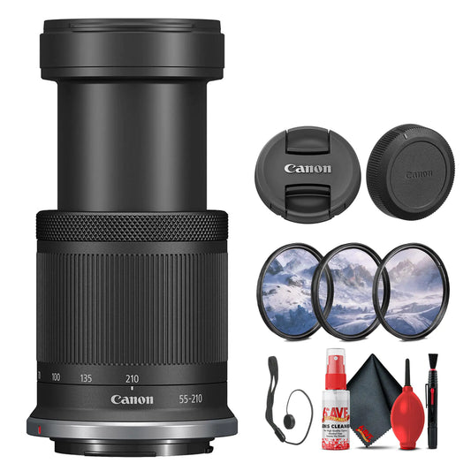 Canon RF-S 55-210mm f/5-7.1 is STM Lens (Canon RF) for Landscape Portrait & Travel Photos/Videos (5824C002) + Filter Kit + Cap Keeper + Cleaning Kit