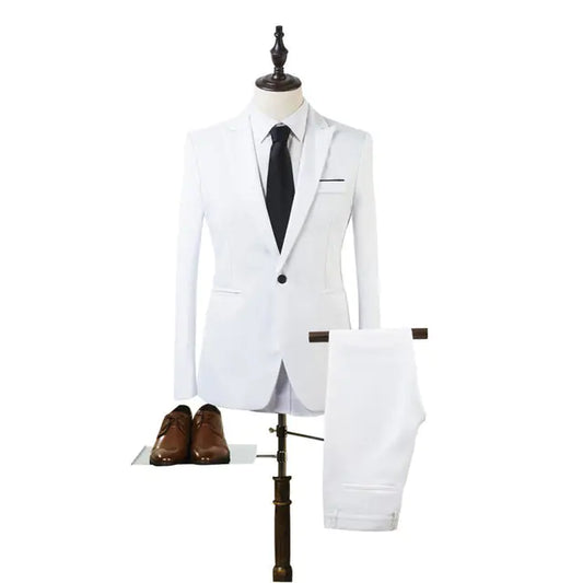 Slim Fit Men's Formal Blazer and Trousers Suit Set