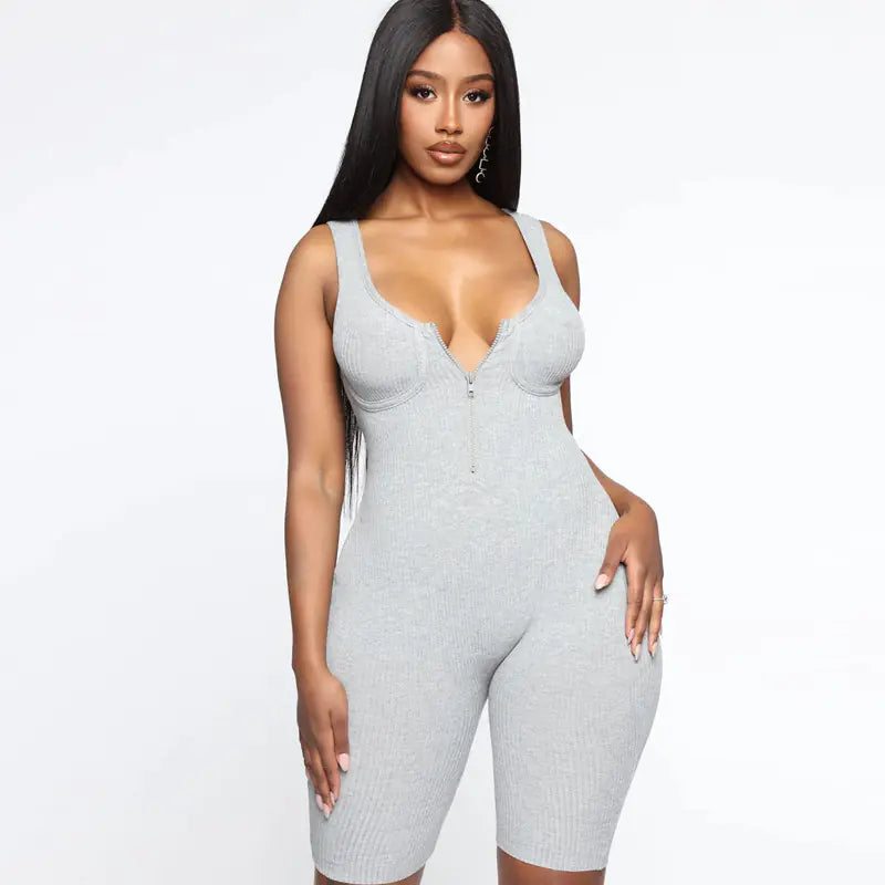 Minimalist Solid Color Sleeveless Women's Jumpsuit