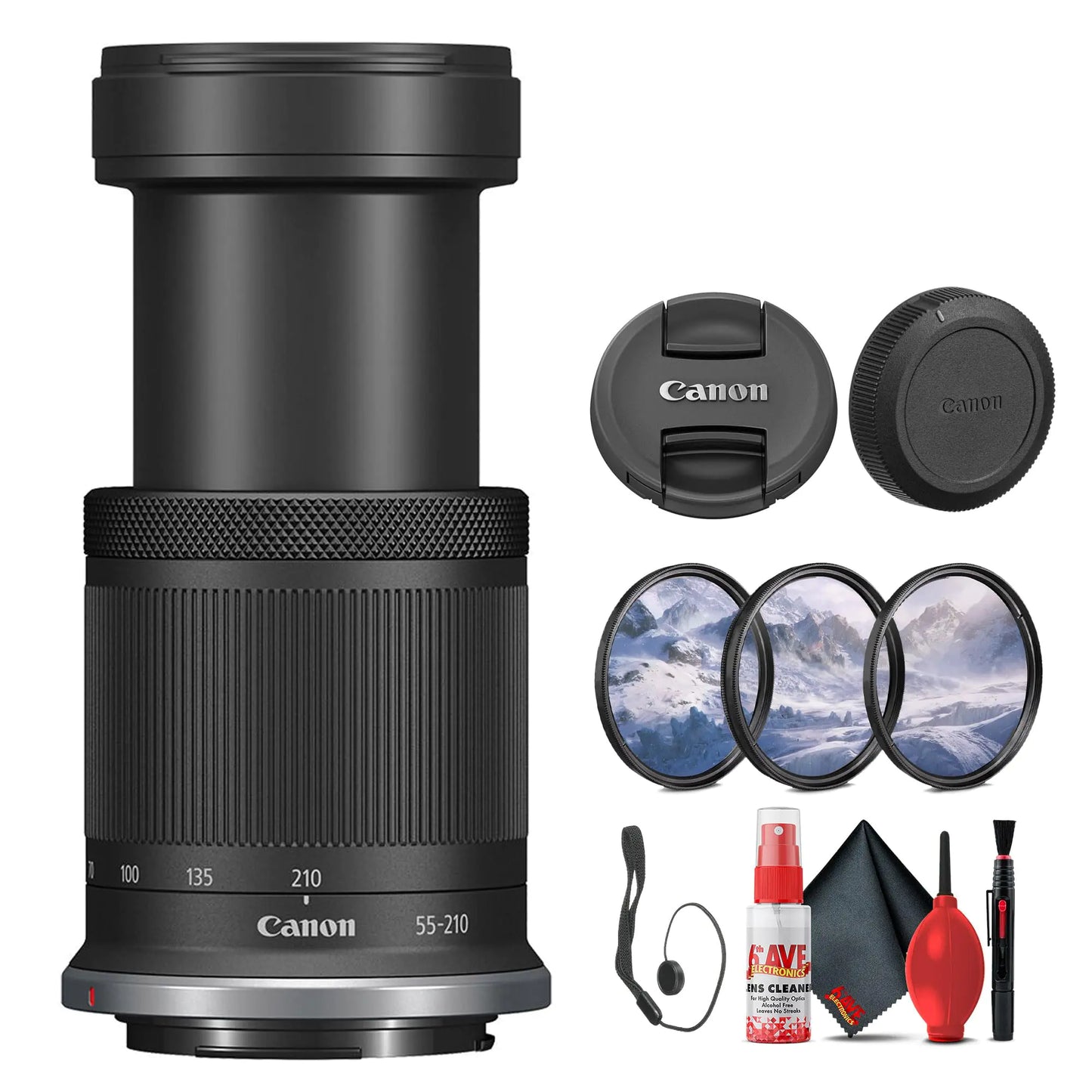 Canon RF-S 55-210mm f/5-7.1 is STM Lens (Canon RF) for Landscape Portrait & Travel Photos/Videos (5824C002) + Filter Kit + Cap Keeper + Cleaning Kit