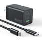 USB C Charger Block GOLDNEXT 67W 3-Port PD 3.0 GaN Fast Wall Charger PPS Foldable Power Adapter with Type C Cable for MacBook Pro/Air Dell XPS iPad iPhone 14 Galaxy S23 Pixel Steam DeckLaptop