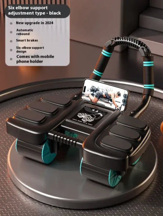 Multi-Wheel Fitness Ab Roller with four-wheel stability design