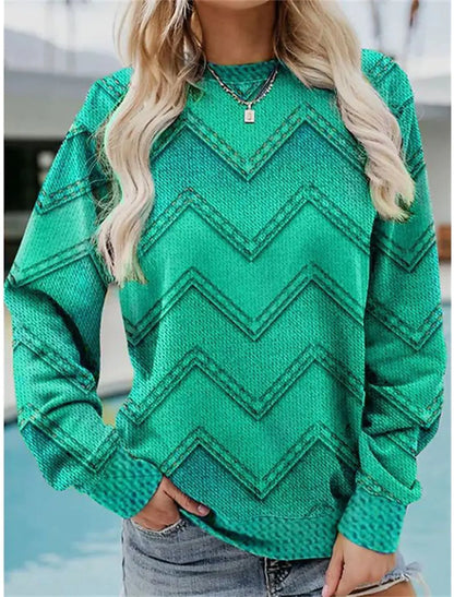 Retro Casual Round Neck Long Sleeve Sweater