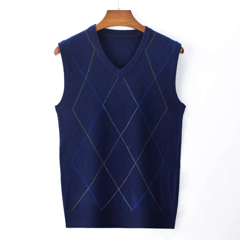 Polyester and Acrylic Men's Vest for Business Casual Wear