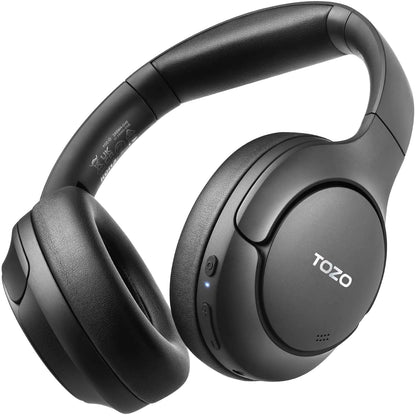 TOZO HT2 Hybrid Active Noise Cancelling Headphones Wireless Over Ear Bluetooth Headphones 60H Playtime Hi-Res Audio Custom EQ via App Deep Bass Comfort Fit Ear Cups for Home Office Travel