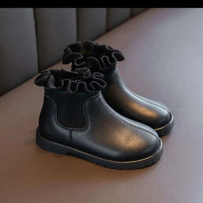 Girls' Round Toe Short Fashion Martin Boots