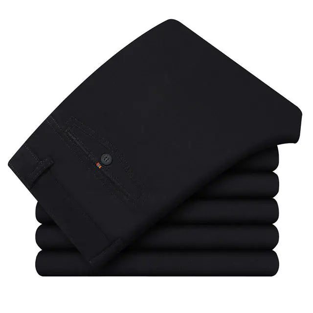 Men's Casual Stretch Cotton Suit Pants for Summer