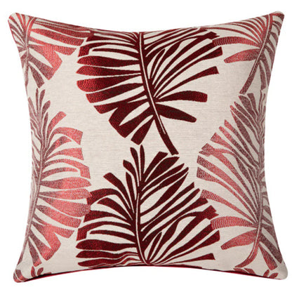 Linen Printed Leaf Cushion Cover