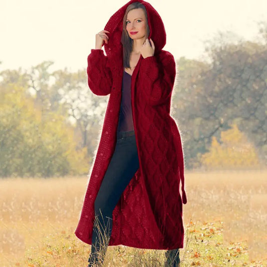 2020 Women's Oversized Knit Cardigan with Hood