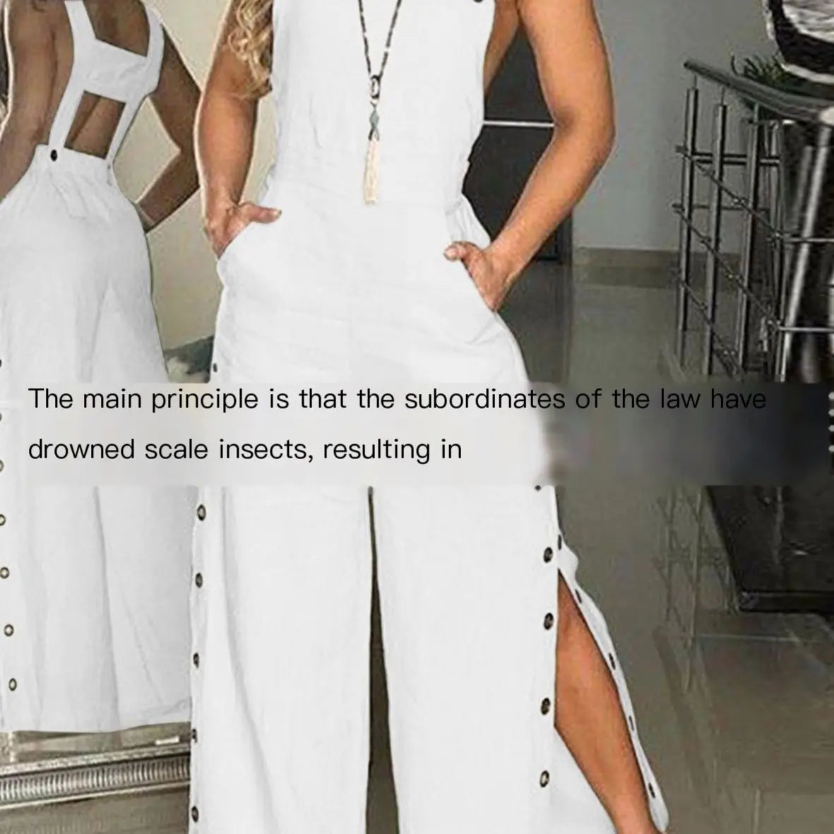 Women's Solid Color Sleeveless Wide Leg Jumpsuit