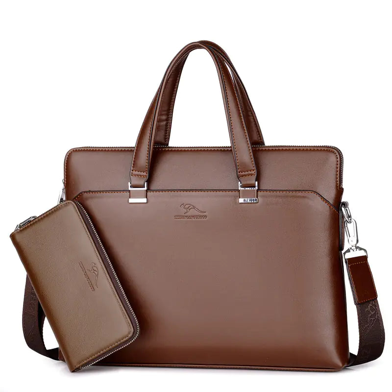 Men's Business Handbag and Shoulder Crossbody Bag