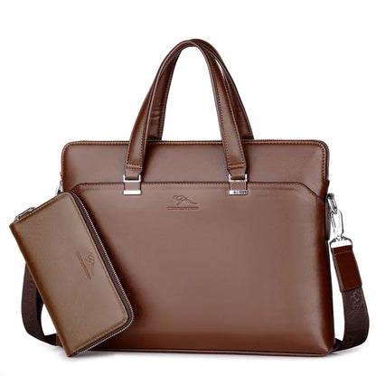 Men's Business Handbag and Shoulder Crossbody Bag