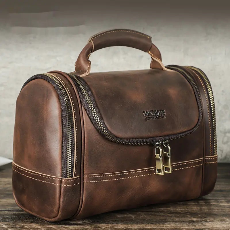 Vintage Cowhide Multi-Training Portable Pouch Bag