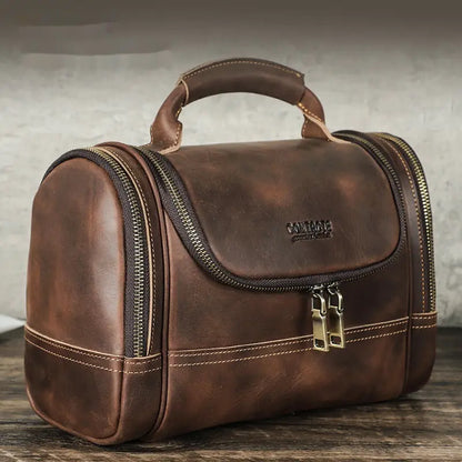 Vintage Cowhide Multi-Training Portable Pouch Bag